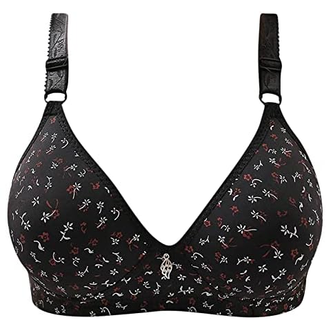 TYHONEYS Front Fastening Bras For Women Cute Bowknot Flower Printing Comfortable Hollow Out Push Up Bras Underwear No Rims Minimizer Bra Cover
