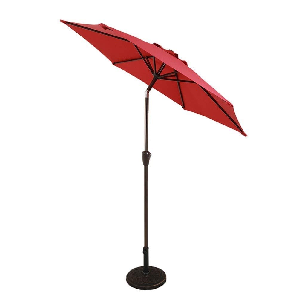 HCZKIUJY Parasols 7ft / 2.25m Garden Umbrella Outdoor Sun Shade for Beach/Pool/Patio Umbrellas Round Sunscreen UV50+, Wine Red