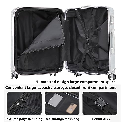 Carry-on Suitcase Luggage 3-Piece Large Capacity Luggage 20/24/28inches Adjustable Trolley Suitcases with Wheels Carry-on Suitcases Carry On Luggages,-20+24+28 in (20+24+28 in)3
