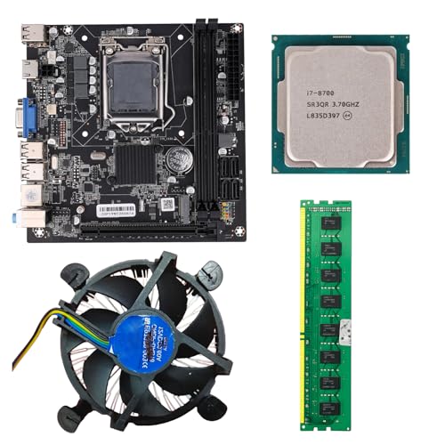 Image of H310 Motherboard Combo with i7 8th Gen Processor, 4GB DDR4 RAM & Cooling Fan, LGA 1151 Desktop PC Upgrade Kit for Office Work, Productivity Applications, Everyday Computing Setup