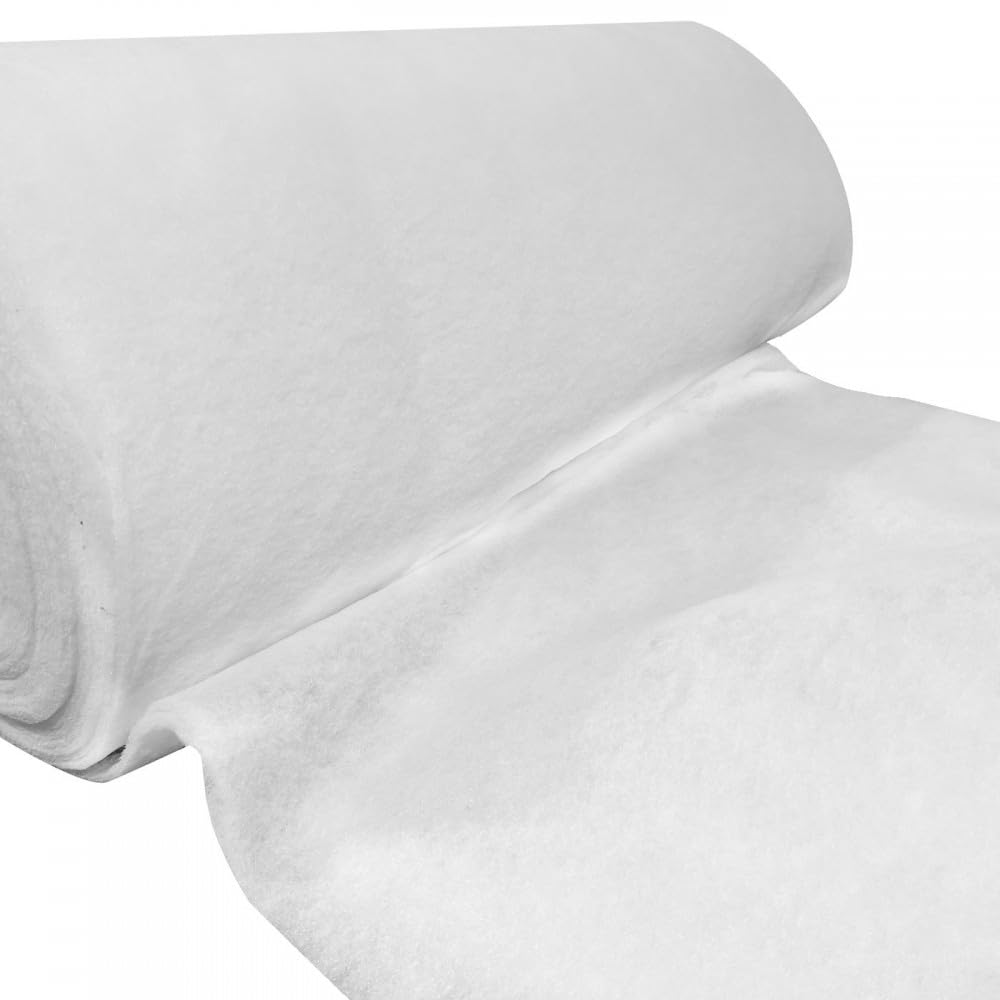 E. U. Fabrics 4oz Polyester Wadding Fabric | Fire Retardant Wadding Roll for Upholstery Quilting Material | High-Quality White Batting for Cushions and Pillows Stuffing (1 METRE X 150CM)