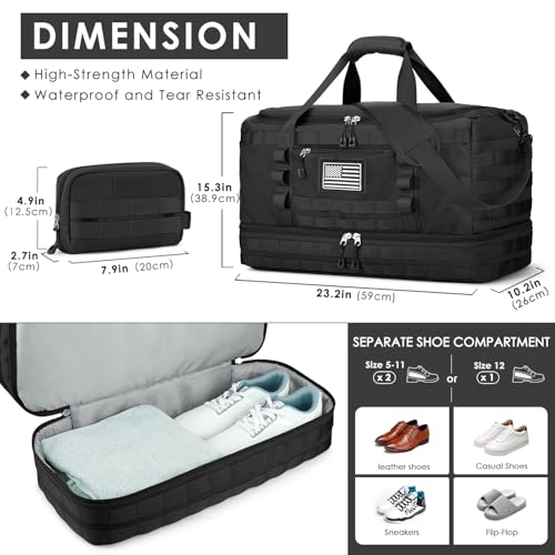 Image of Travel Bag for Men Women, X-Large Gym Bag & Tactical Duffle Bags for Travel