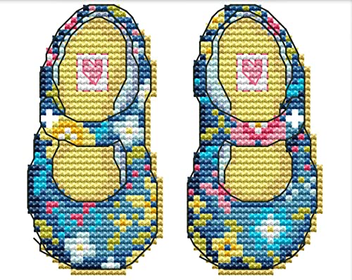 Cadeau Noël Point de Croix Broderie Chaussure, Kit Couture Pré-imprimé pour un Présent Artisanal