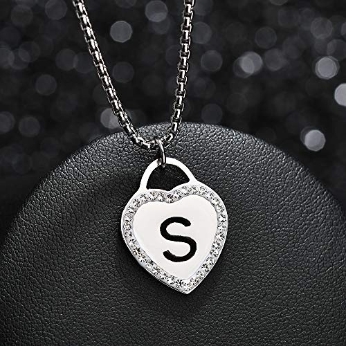 Vanstart LNECK190418-L19 Calis Women'S Silver Initial Necklace Stainless Steel Love Heart Tiny Letter Necklace Personalized Name Jewelry thumb #2