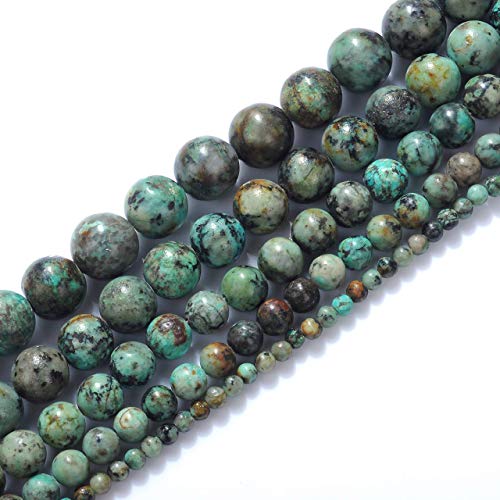 60pcs 6mm African Turquoise Beads for Jewelry Making Adult Bracelets Necklace Natural Stone Round Beads for Handmade Jewellry