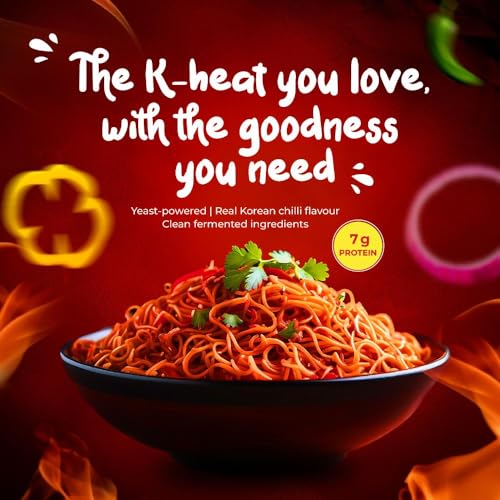 Image of Acme Poshan Nutri+ Korean Chilli Instant Noodles - 70g Pack of 1 | 7g Protein | No Maida, No Palm Oil, No MSG