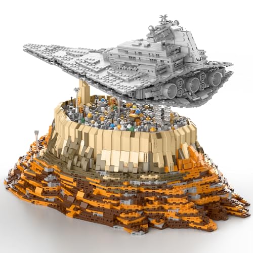 wbbw Großes schwebendes Raumschiff-Science-Fiction-Bauset 5162-teiliger Bausatz für Fortgeschrittene für Erwachsene ab 14 Jahren detailliertes Stadtdiorama-Display Sammlergeschenk JG007