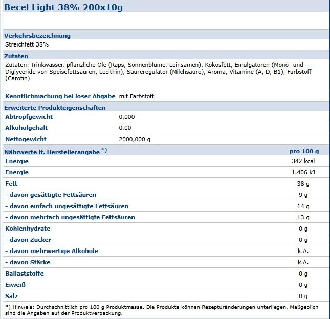 Becel Margarine kleine Portionen Light 200 x 10g im Karton Becel Original Classic mit Omega-3- und Omega-6-Fettsäuren Einzelportionen für Buffets, Gastronomie & Großverbraucher