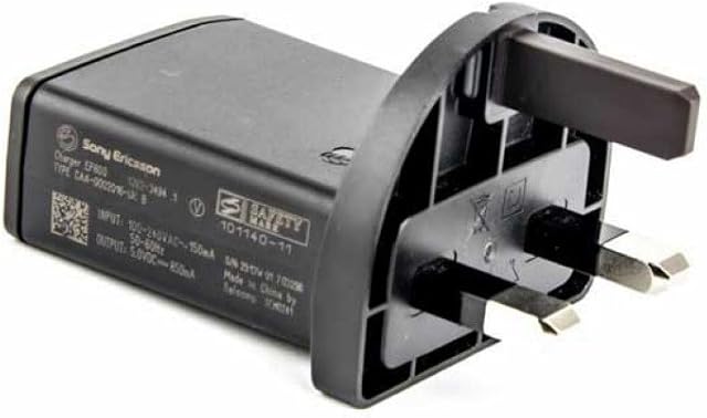 Genuine Sony® Adaptive Mains Charger Plug EP800 / UCH10 / UCH20 & Micro USB/Type C Charge & Sync Data Cable and Compatible to All Other Micro USB/Type C Devices (Sony EP800 - AC-0030-UK)