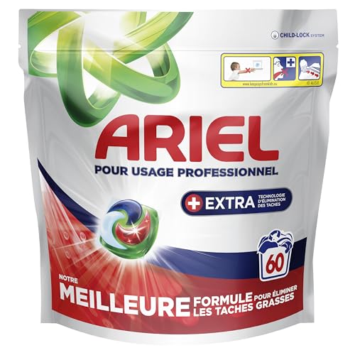 Ariel Professional Capsules de Lavage All-in-1 Original 60 lavages, Efficace sur tous les types de taches de graisse