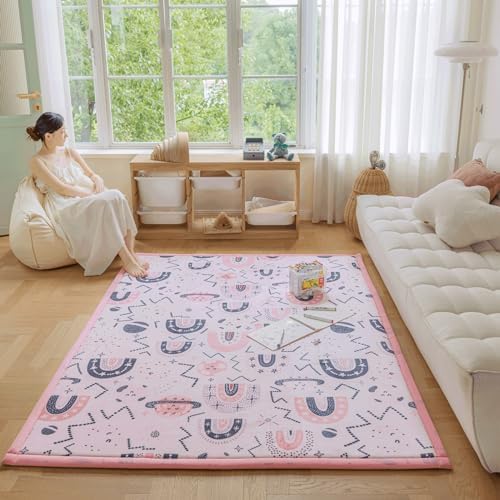 Loartee Rainbow Kids Play Mat 1" Thick Baby Nursery Rug