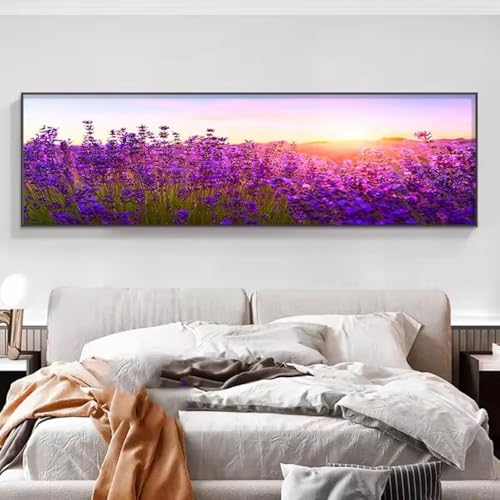 Poster lavande naturelle pour masquer un mur vide avec un paysage violet zen