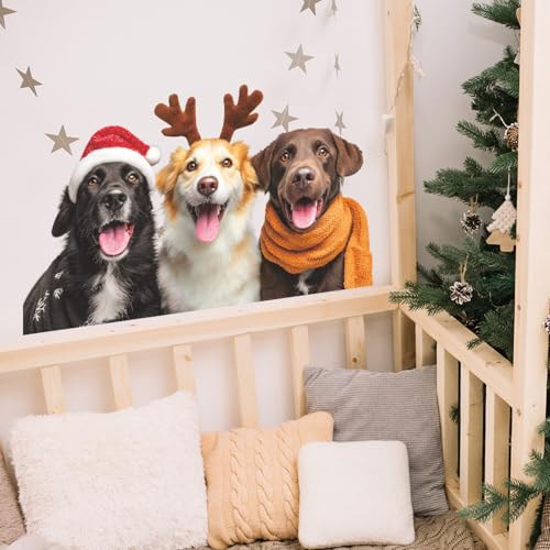 Vinilos decorativos perros navideños adorables miniatura 6