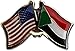 AES USA American & Sudan Country Flag Bike Hat Cap Lapel Pin