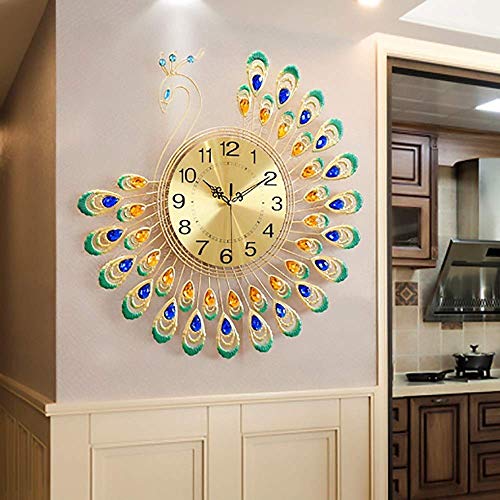 Horloge murale paon silencieuse contre les bruits de tic-tac