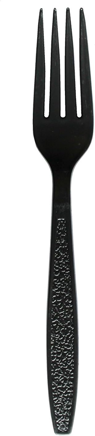 Daxwell Plastic Forks, Heavy Weight Polystyrene (PS), Black, 7 1/8", A10000981 (Case of 1,000)
