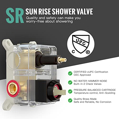 Image of 20 Inch Extra Large Full Body Shower System Bathroom Rain Mixer Shower Combo Set Ceiling Mounted Rainfall Shower Head Faucet Oil Rubbed Bronze (Contain Shower Faucet Rough-In Valve Body and Trim)