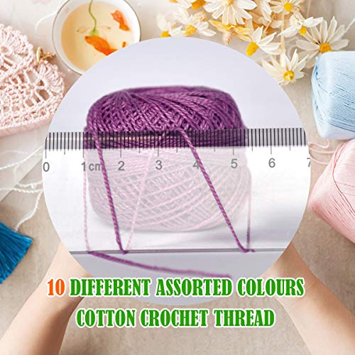 Colored Bird Crochet Thread 10 Balls Cardinal Size 8 For Crochet Hardanger Cross Stitch Needlepoint Hand Embroidery (Purple Series) #TOP3