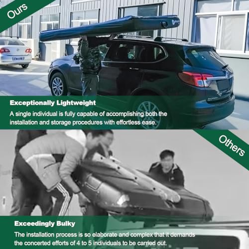 Tenda da tetto gonfiabile portatile, per 2 persone, facile da montare, quattro stagioni, antivento, impermeabile, per auto e SUV