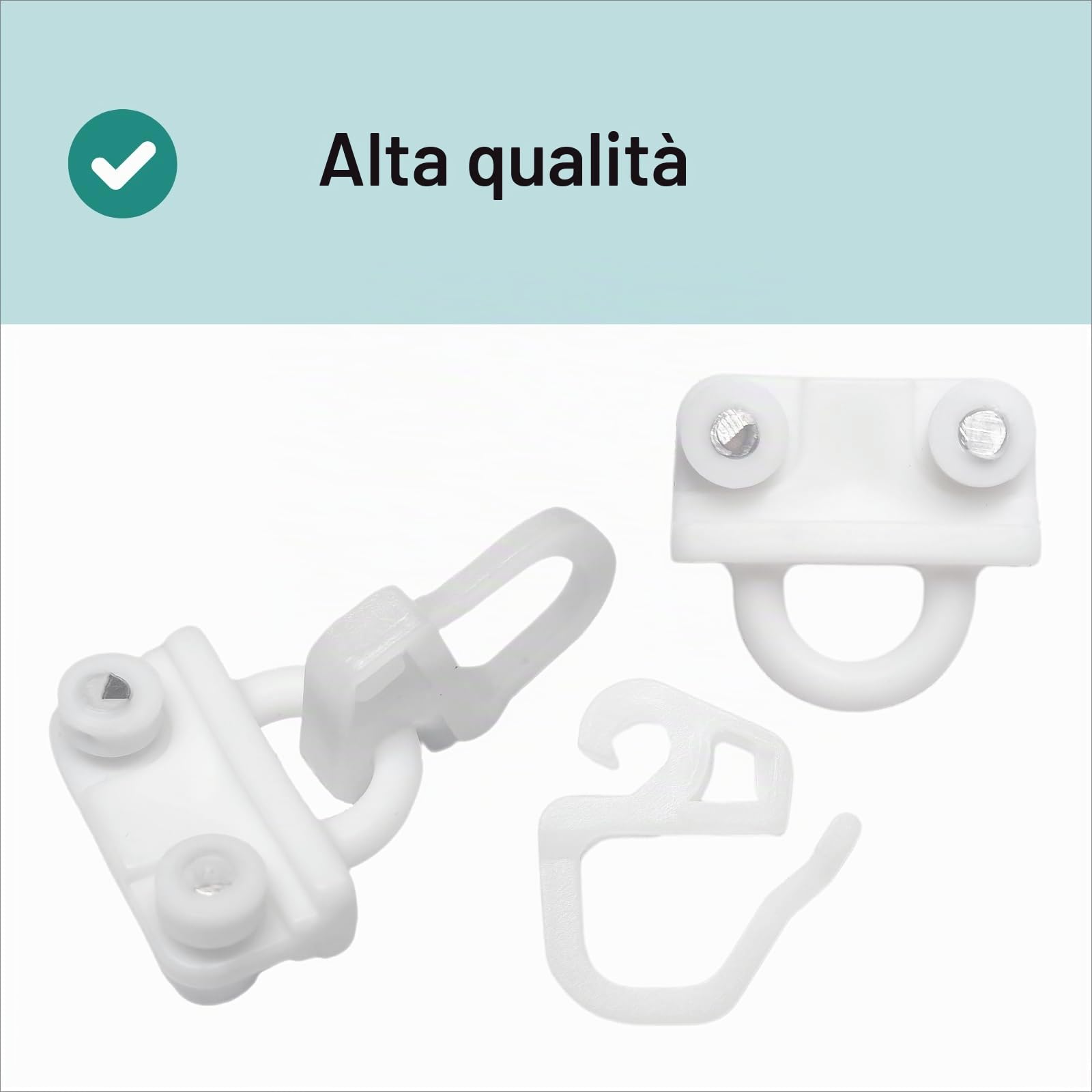 Ganci per Tende scorrevoli compatibili con IKEA KVARTAL Ricambio Pattino e Gancio (24 set)