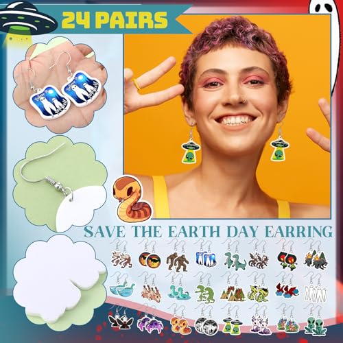Nosiny 24 Pairs Cryptids Themed Earrings Decorations Monster Drop Earrings Gift Bulk Funny Cryptids Moth Insect Witch Spooky Monster Creepy Weird Funky Halloween Charm Jewelry for Women3
