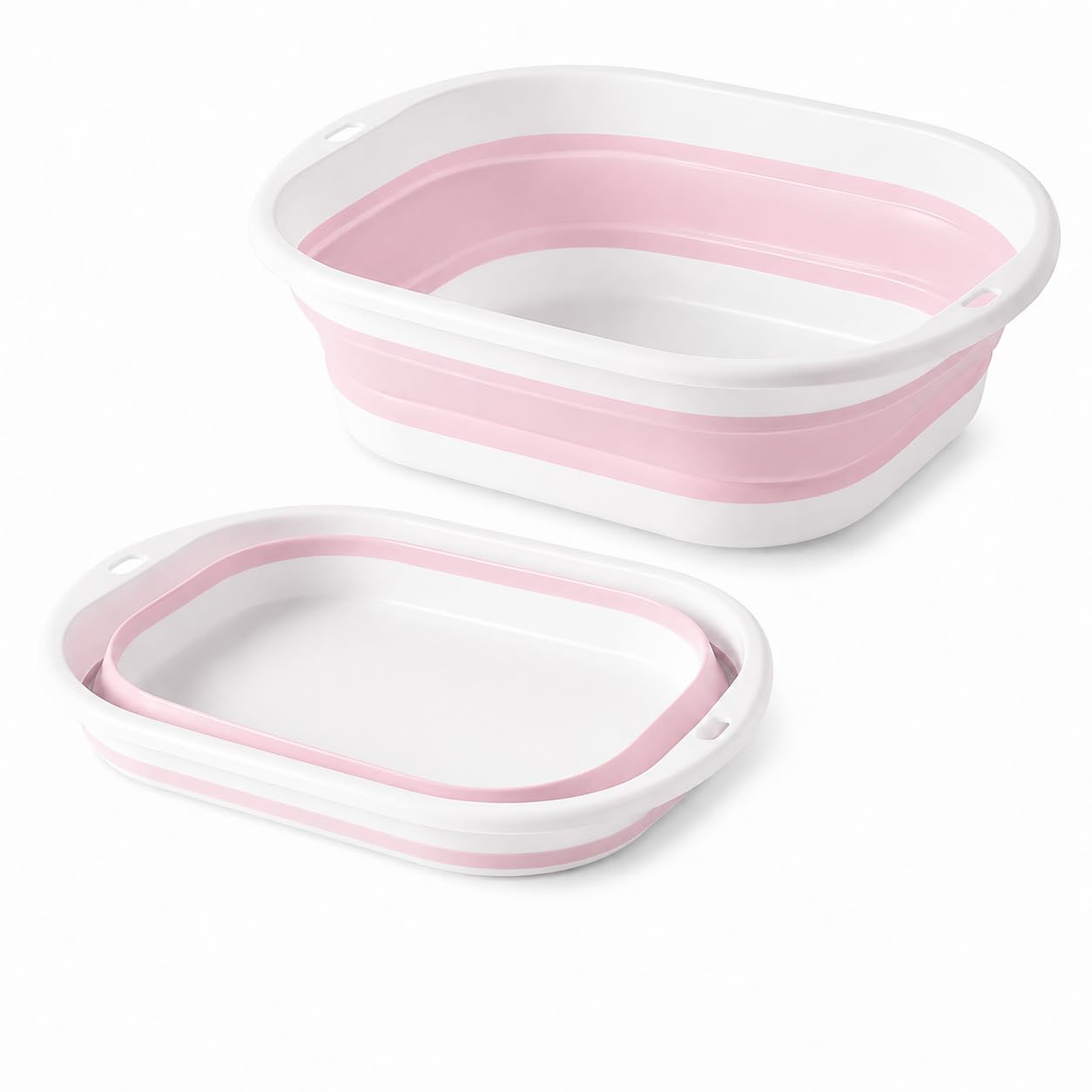 Admygo Collapsible Washing Up Bowl 3.5L, Portable Foldable Silicone Hand Wash Basin, Space Saving Camping Sink for Travel, Kitchen, Home (Pink, Small)