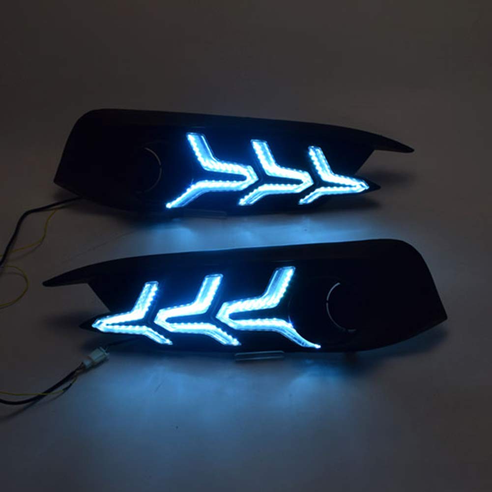 Paraurti anteriore per auto Fendinebbia Luce di marcia diurna DRL con indicatori di direzione gialli, per Honda Civic 11a generazione 2021+