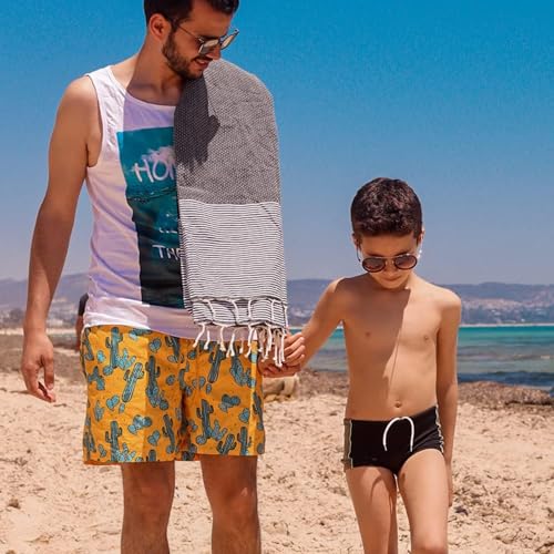 SOLTAKO Premium Hamamtuch Santorini 2er Set 100x200 cm, Anthrazit/Grau – Ansicht 5