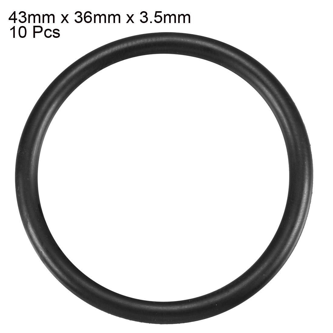 uxcell Nitrile Rubber O-Rings, 43mm OD 36mm ID 3.5mm Width, Metric Sealing Gasket, Pack of 10