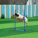 VEVOR Agility Set Hunde, 5-teiliges Upgrade-Set mit verstellbaren hohen Hürden, 6 Slalomstangen, verlängertem Tunnel, Sprungring, Pausenbox, Pfeife, faltbarem Napf, Hindernisparcours-Set mit Tasche