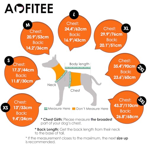 Image of AOFITEE Dog Coat, Warm Dog Jackets for Large Dogs, Reflective Turtleneck Dogs Winter Coat with Harness Built in, Waterproof Windproof Pet Snow Jacket Fleece Vest for Cold Weather, Orange XXL