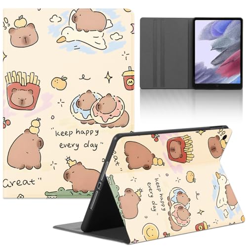 Tablet Cover per iPad 10,2' 2021/2020/2019 Modello 9/8/7 Generazione, Carino Anime Capybara Modello Cover con Funzione Pelle PU Holder Flip con Ultra Sottile Antiurto Regolabile Protezione Case