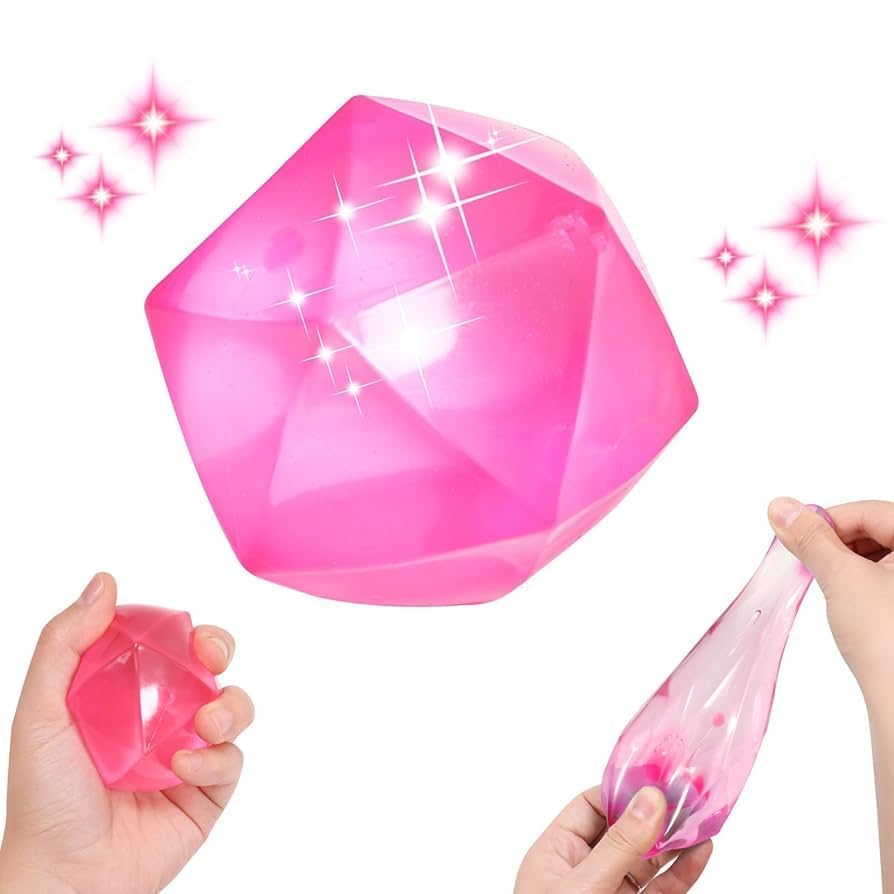 Masonry Ice Squishy Stress Cube – Slow-Rise Diamond Sugar Fidget Toy for Anxiety Relief & Hand Exercise – Soothing Fun for Kids & Adults (Pink)