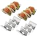 Taco Holder Stand Set of 4 Stainless Steel Taco Tray Style Each Rack Holds Up to 3 Tacos Stand for Tortillas, Burritos, Parties & Restaurants