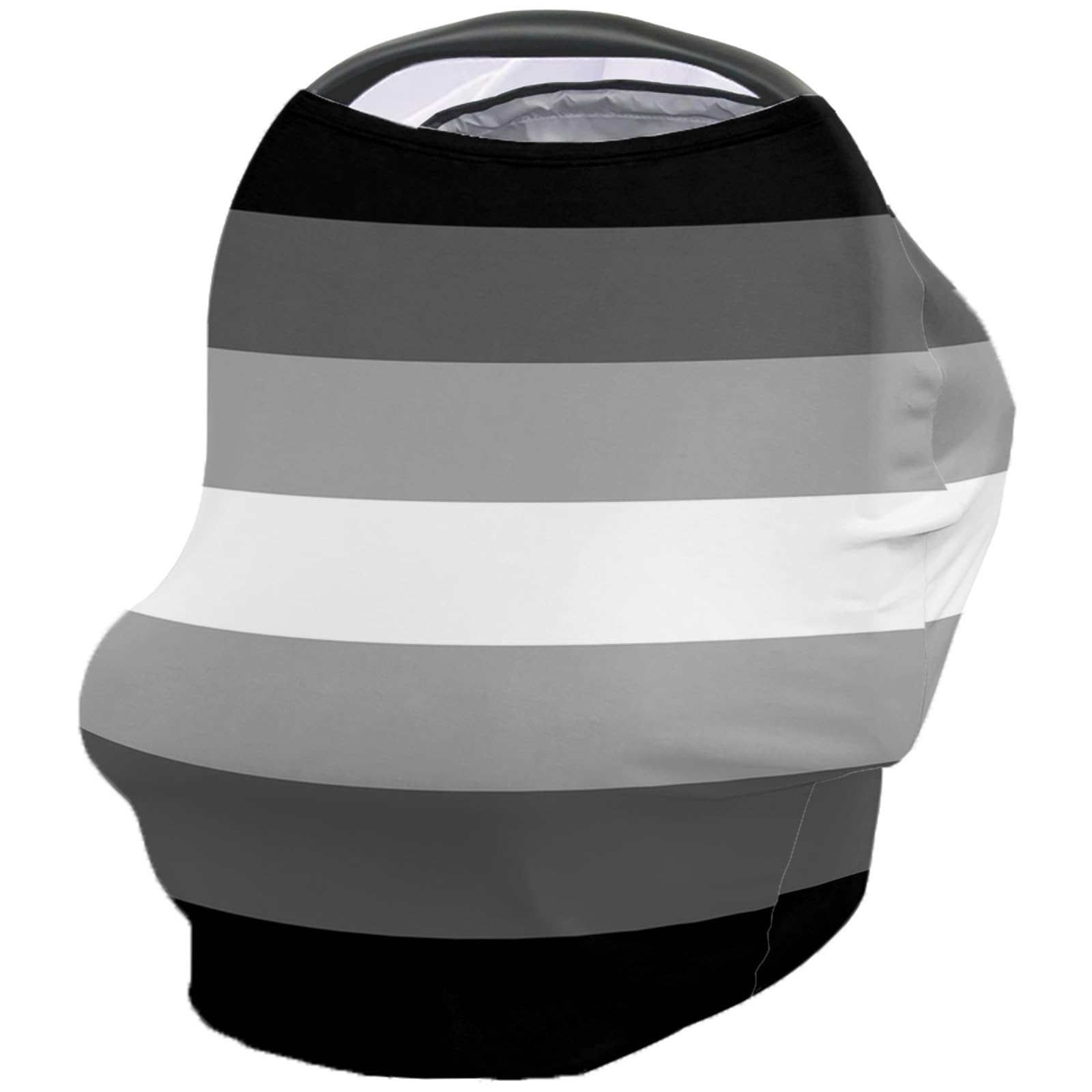 Nursing Cover for Breastfeeding Scarf, Black and White Gray Striped Baby Car Covers Super Soft Multi Use for Canopy Shopping Cart Cover Blanket Stroller Cover