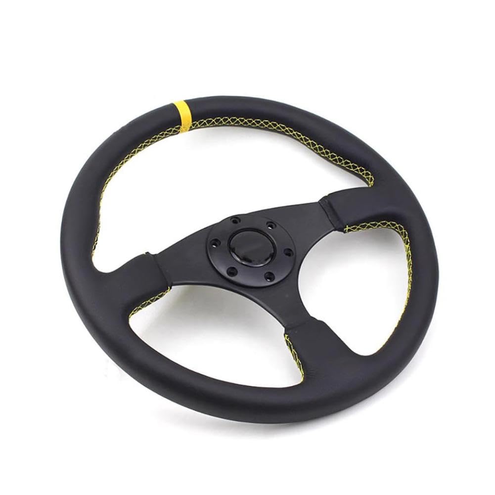 Volant 14 pouces 350MM universel pour voiture de rallye de course JDM en cuir Compatible avec la dérive