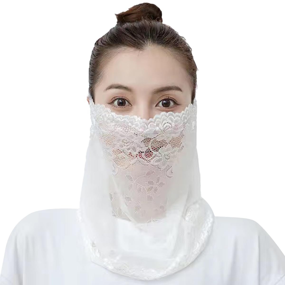 Amazon | 日焼け防止 フェイスカバー レディース おしゃれ 息苦しく