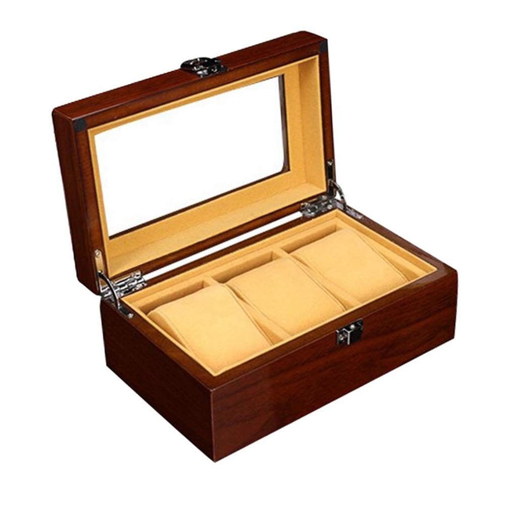 Boîte à montres en bois précieux coffret 3 slots chic pour homme