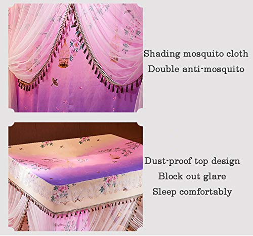 Dosel para cama de princesa con cortinas con postes en las esquinas 200x220 6