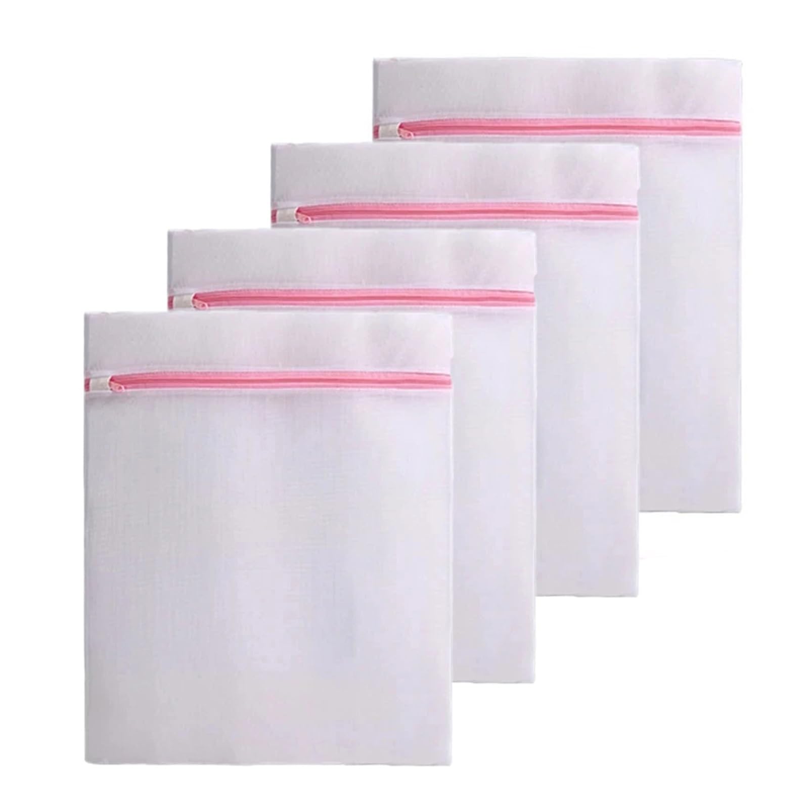 Zyayng One Color 10Pcs Fine Mesh Laundry Bags Pink Zipper Large Capacity Delicate Lingerie Washing Bag Anti-Deformation Clothes Storage Pouch For Clothes