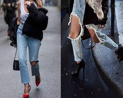 Pareberry Women's Footless Fishnet Stockings High Waisted Pantyhose Mesh Wide Tights3