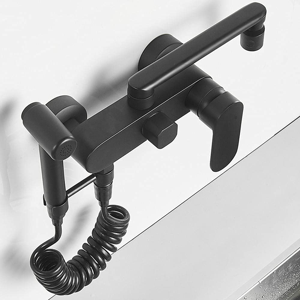 Robinet de cuisine mural rotation 360 pour évier moderne avec douchette eau chaude froide