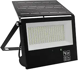 Luminária Refletor LED Solar 200W Placa Dobrável Holofote Com Controle Super Potente A Prova D'Agua Branco Frio 6500K Marca GP LUMOS