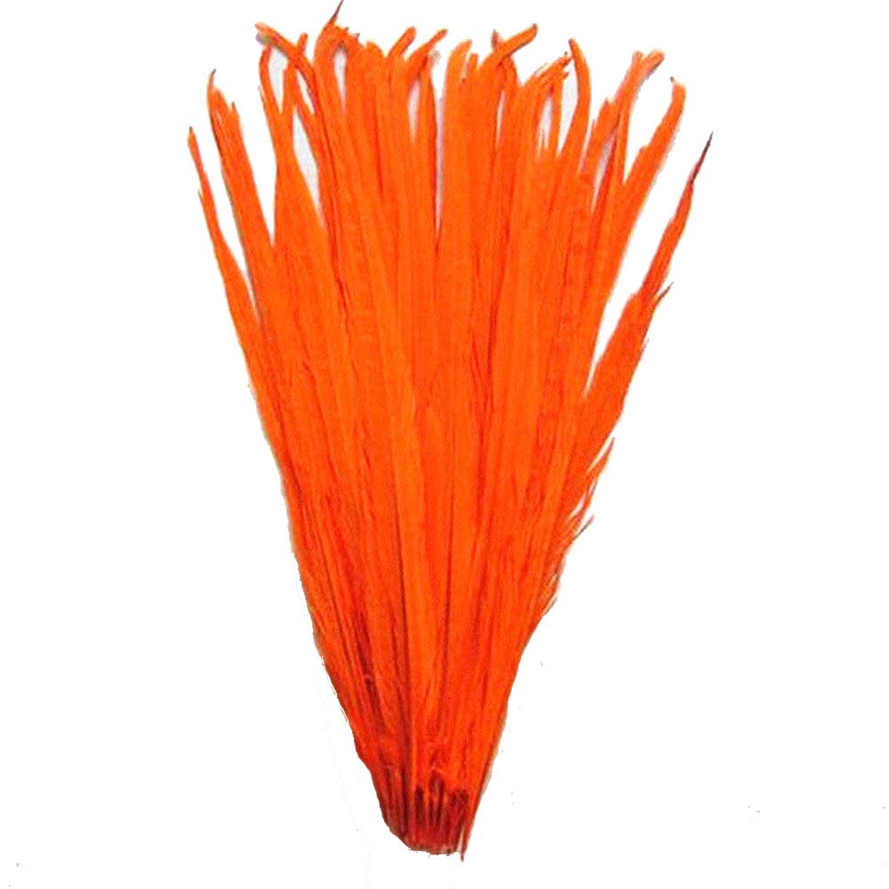 CENFRY Pack of 10 Natural Bleached Dyed 12-14inch Pheasant Tails Feathers Costume Craft Decoration (Orange)