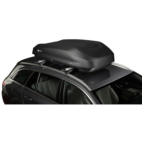 Althura box portatutto auto Vortex 400 litri, carico massimo 75 kg, doppia apertura, 165x90xh40 cm (Nero ruvido)