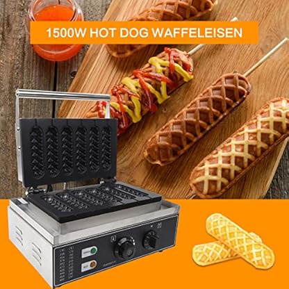 1500W Edelstahl Elektrische Waffeleisen Kommerzielles Waffelgerät Corn Dog Stiel Waffeleisen Waffel am Stiel Küchengeräte – Bild 7