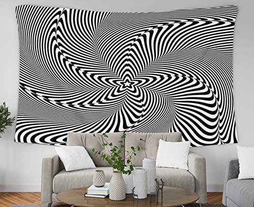 Music Handwritten Quote Wall Hanging Tapestry,Musesh 80x60 Inch Optical Illusion Abstract Background Hypnosis Twisted Spiral Design Concept For,Tapestries Wall Hanging for Bedroom Living Room Decor In