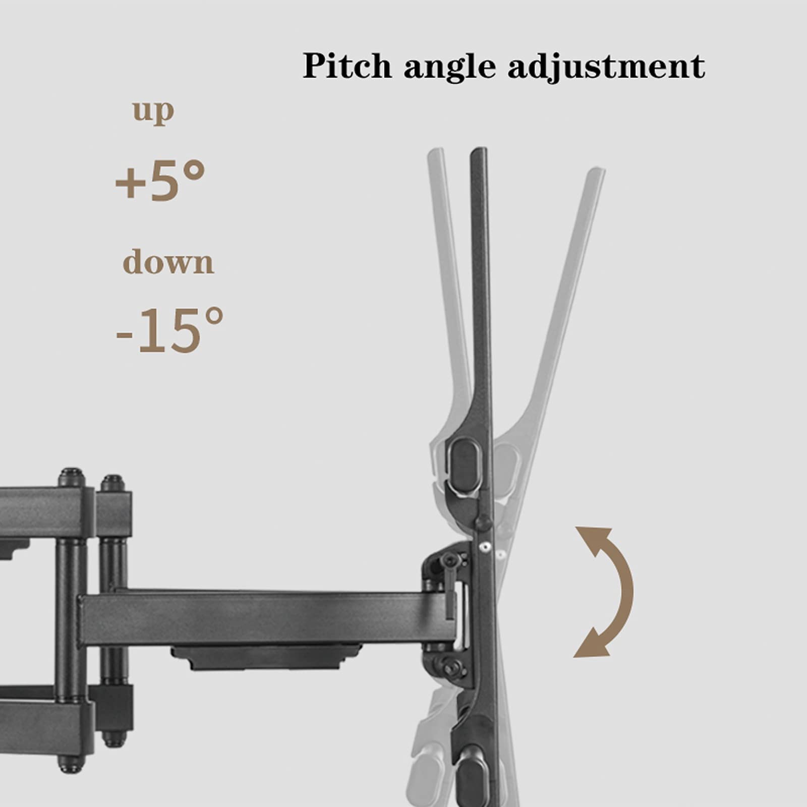 tv Stand Staffa TV a parete pesanti Staffa TV a movimento Full Motion Extension Tilt Tilt Mount 50 "-75" Staffa di montaggio a parete TV universale, supporta fino a 154LBS .per casa, ufficio