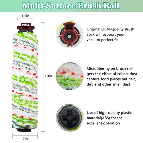 2460 Pet Pro Multi-Surface Brush Roll Replacement And Filters Replacement For Bissell Crosswave Pet Pro And Bissell Crosswave Parts 2306A, 2306, 2303, 2306P, 1785 Series Vacuum (3 Pack 2460 Crosswave Brush Rolls & 3 Pack 1866 Filters) #TOP1