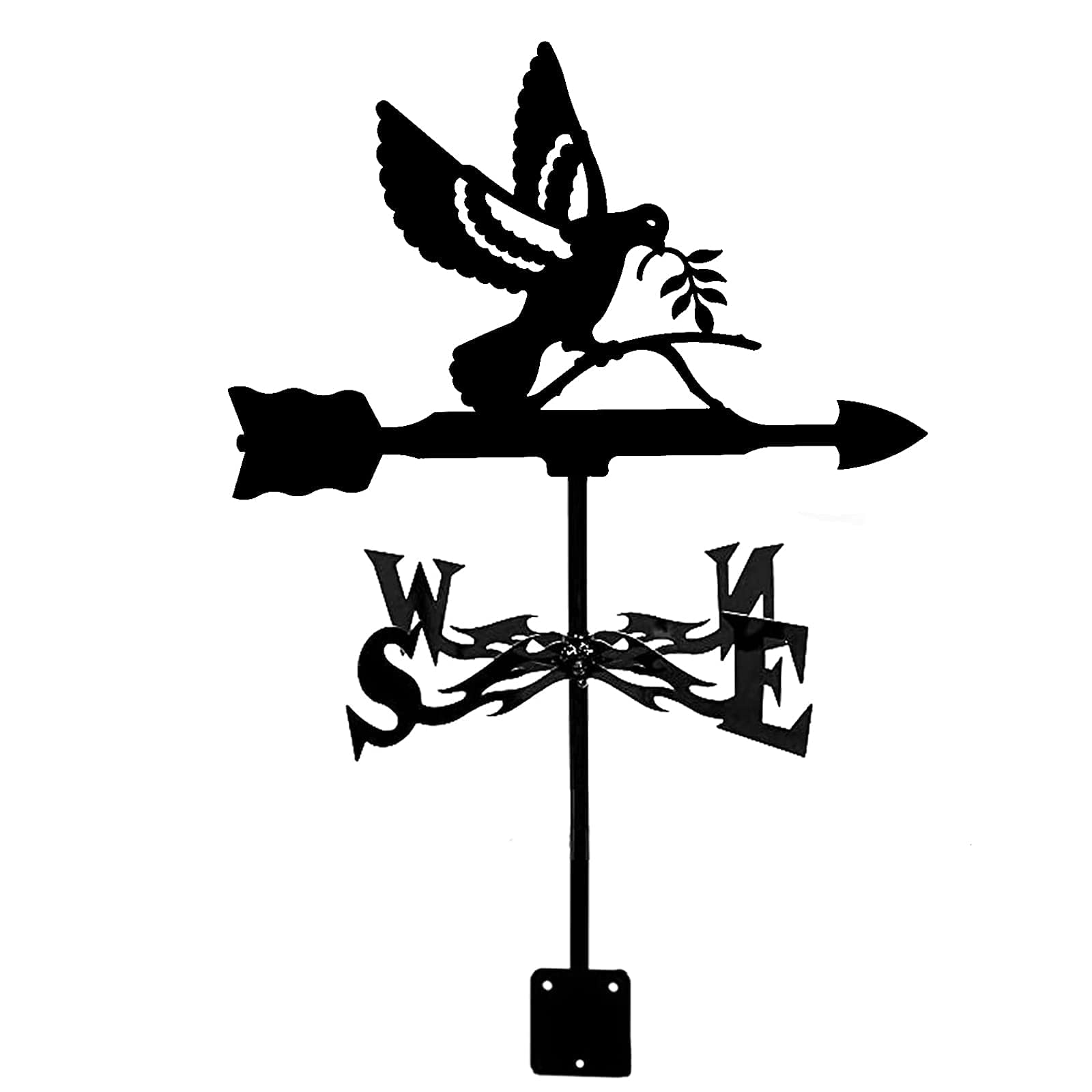 WIQUYBML Decorative Wind Vane Weathervane Garden Mount Yard Stake,Stainless Steel Rooster Weather Farm Scene Direction Indicator Weathercock Ornament